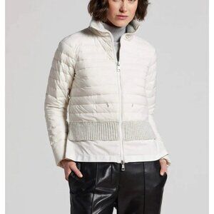 Womens Adroit Atelier Style- 8427 Marshmallow White Down Zip Puffer Jacket M